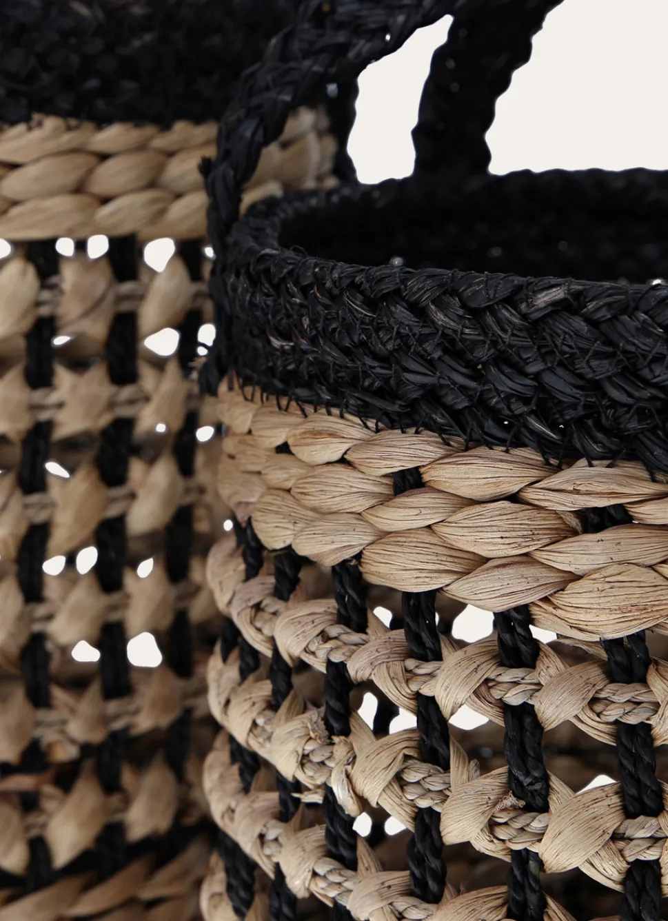 Outlet Bouchara PETIT PANIER TRESSÉ AVEC ANSES NATUREL/NOIR