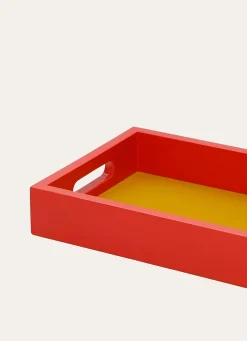 Hot Bouchara PETIT PLATEAU EN BOIS LAQUÉ rouge