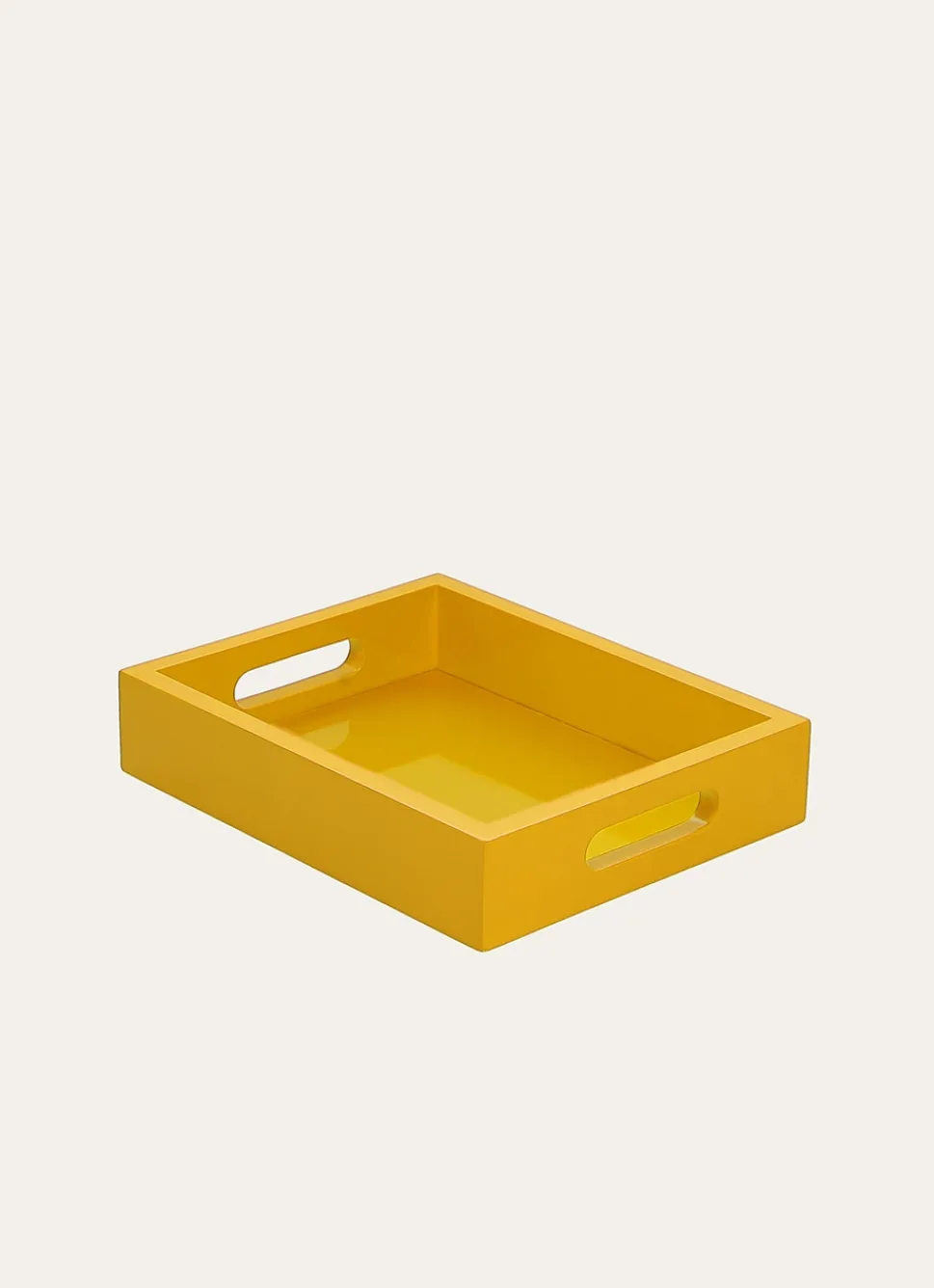 Sale Bouchara PETIT PLATEAU EN BOIS LAQUÉ MOUTARDE