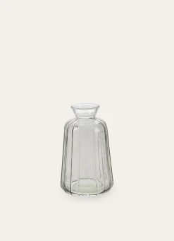 Bouchara PETIT SOLIFLORE EN VERRE STRIÉ COLORÉ TRANSPARENT