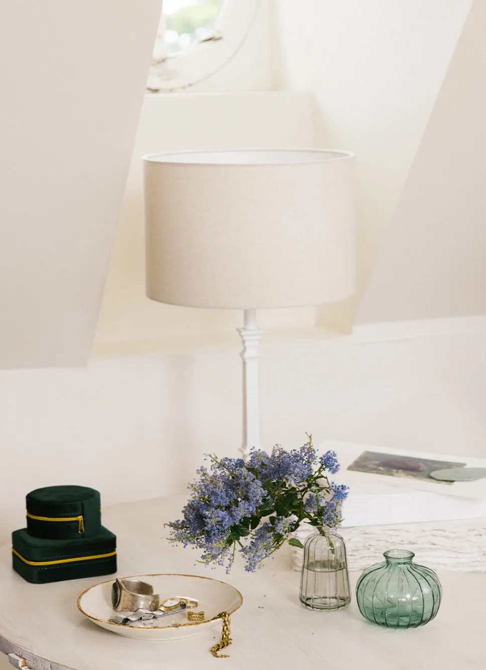 Bouchara PETIT SOLIFLORE EN VERRE STRIÉ COLORÉ TRANSPARENT