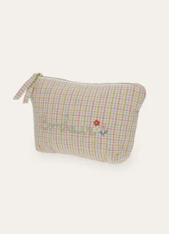 Clearance Bouchara PETITE TROUSSE À CARREAUX AVEC BRODERIE MULTICOLORE
