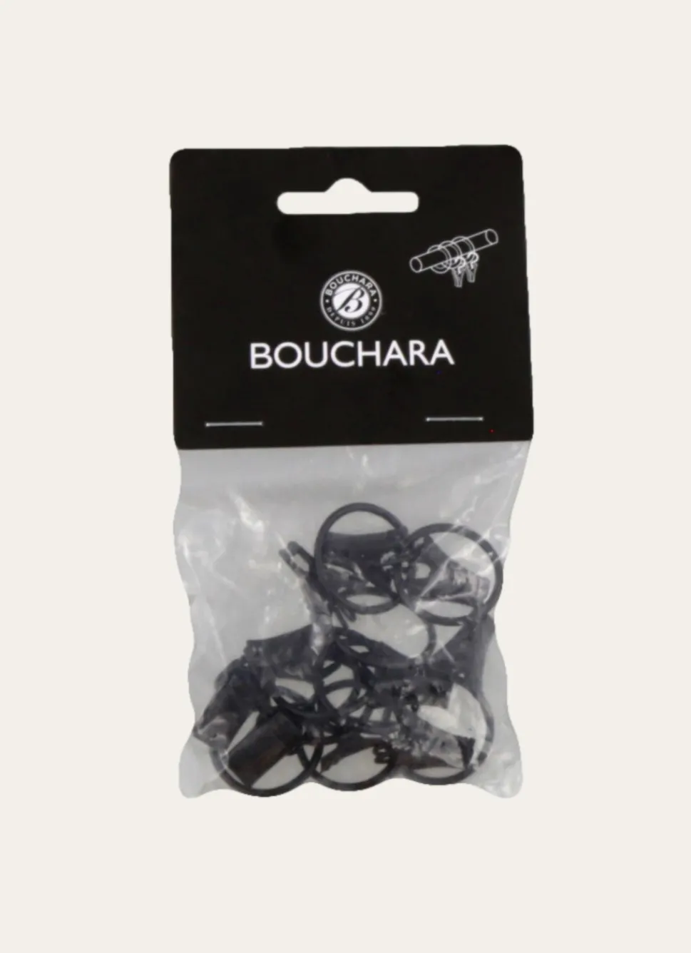 Discount Bouchara PETITS ANNEAUX À PINCES POUR RIDEAUX - DIAM2,2CM NOIR