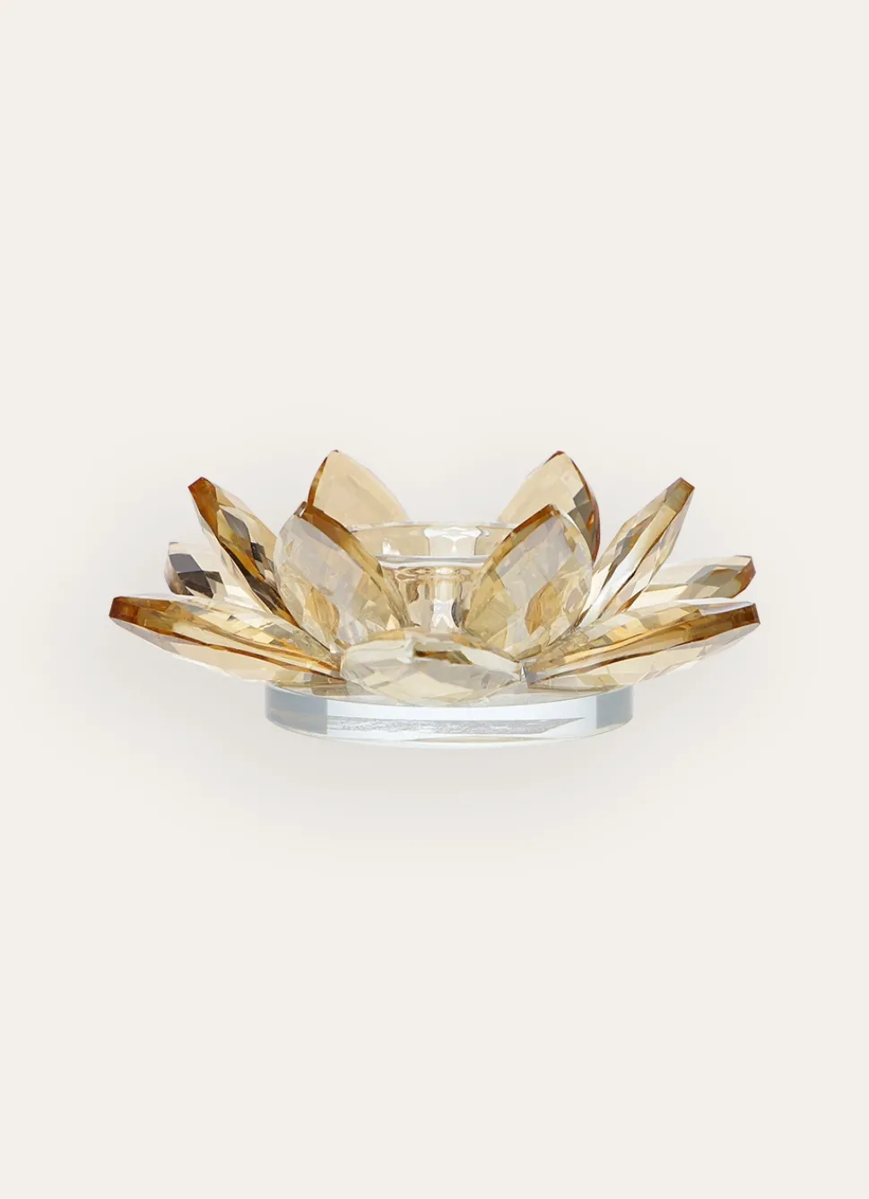 New Bouchara PHOTOPHORE FLEUR EN VERRE SCULPTÉ AMBRE