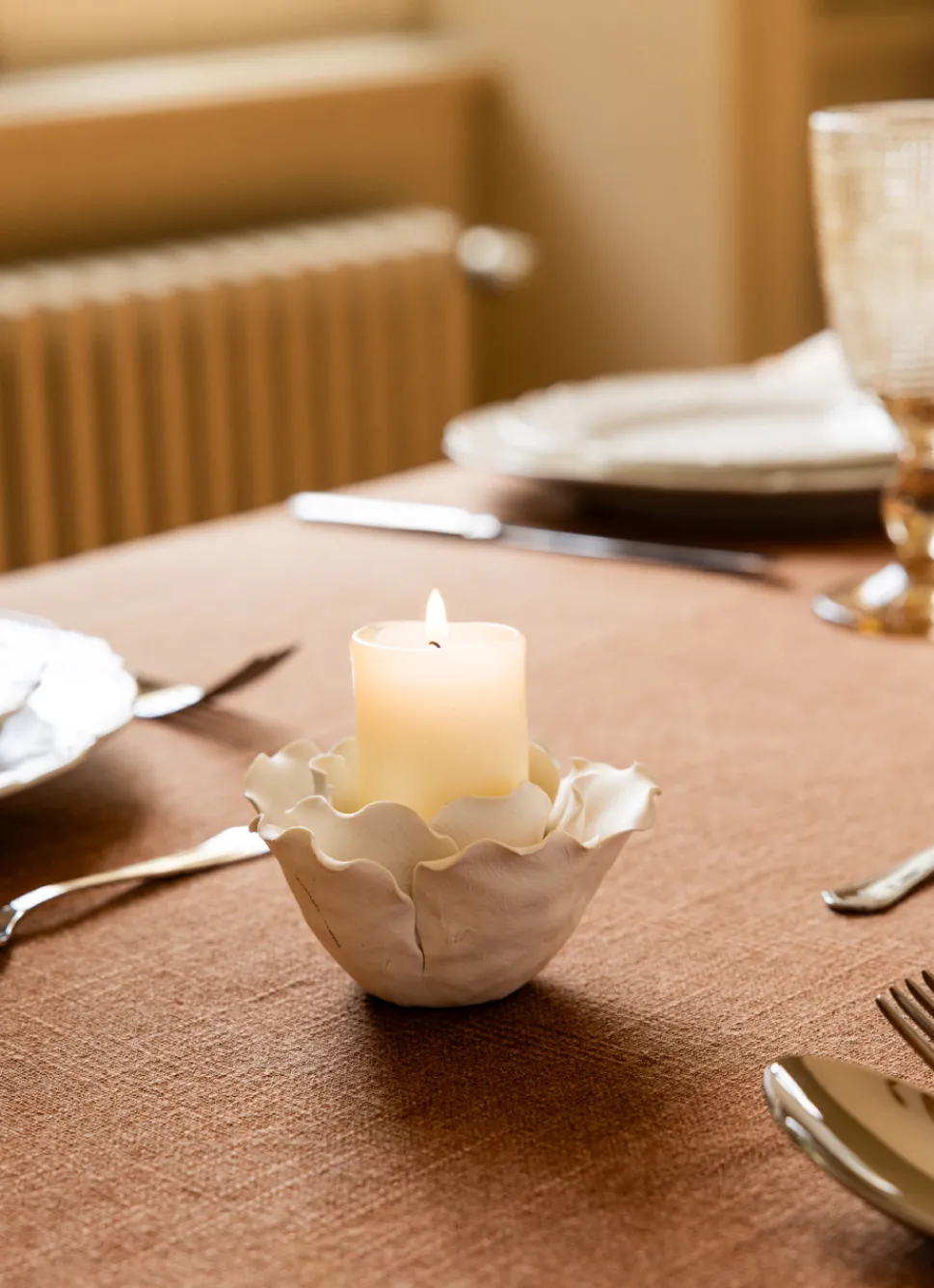 Best Bouchara PHOTOPHORE FLEUR POUR BOUGIE BLANC MAT