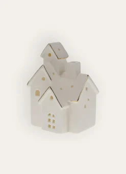 Bouchara PHOTOPHORE ÉGLISE EN PORCELAINE BLANC