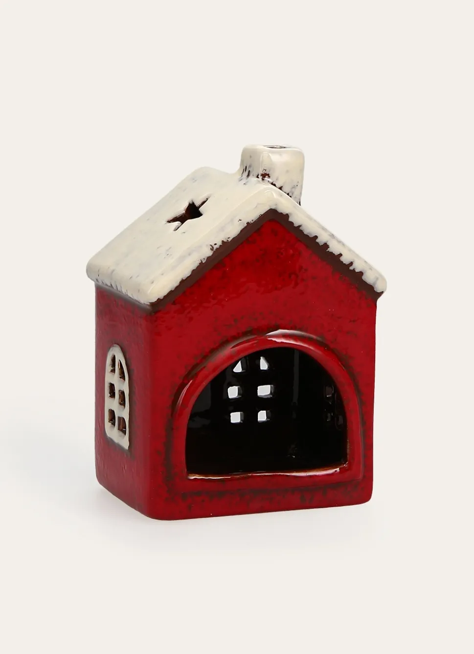 Outlet Bouchara PHOTOPHORE MAISON PEINTE EN DOLOMITE ROUGE