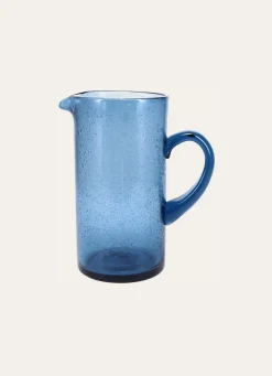 New Bouchara PICHET EN VERRE BULLÉ TEINTÉ BLEU PACIFIQUE