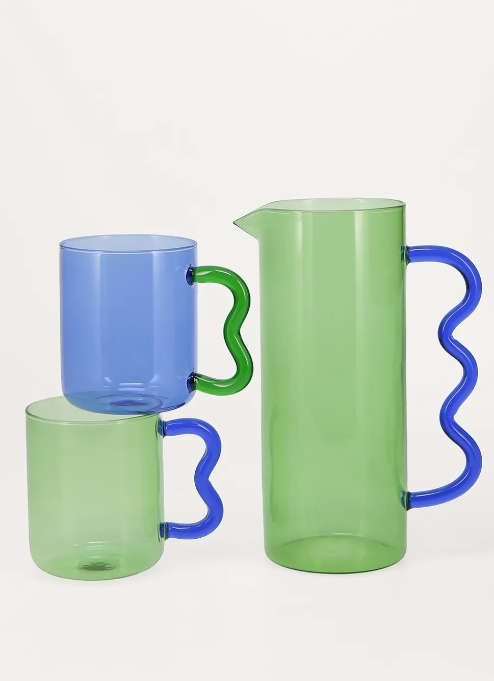 Outlet Bouchara PICHET EN VERRE VERT/BLEU