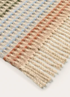 Hot Bouchara PLAID À CARREAUX EN TISSAGE GAUFRÉ MULTICOLORE