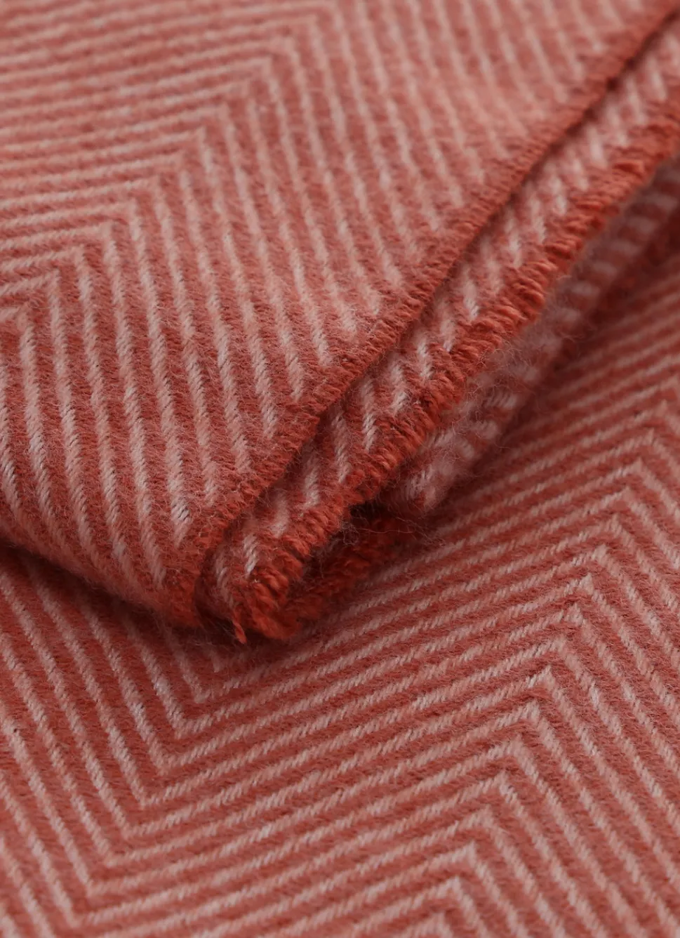 New Bouchara PLAID À MOTIFS CHEVRONS JACQUARD HANK TERRACOTTA