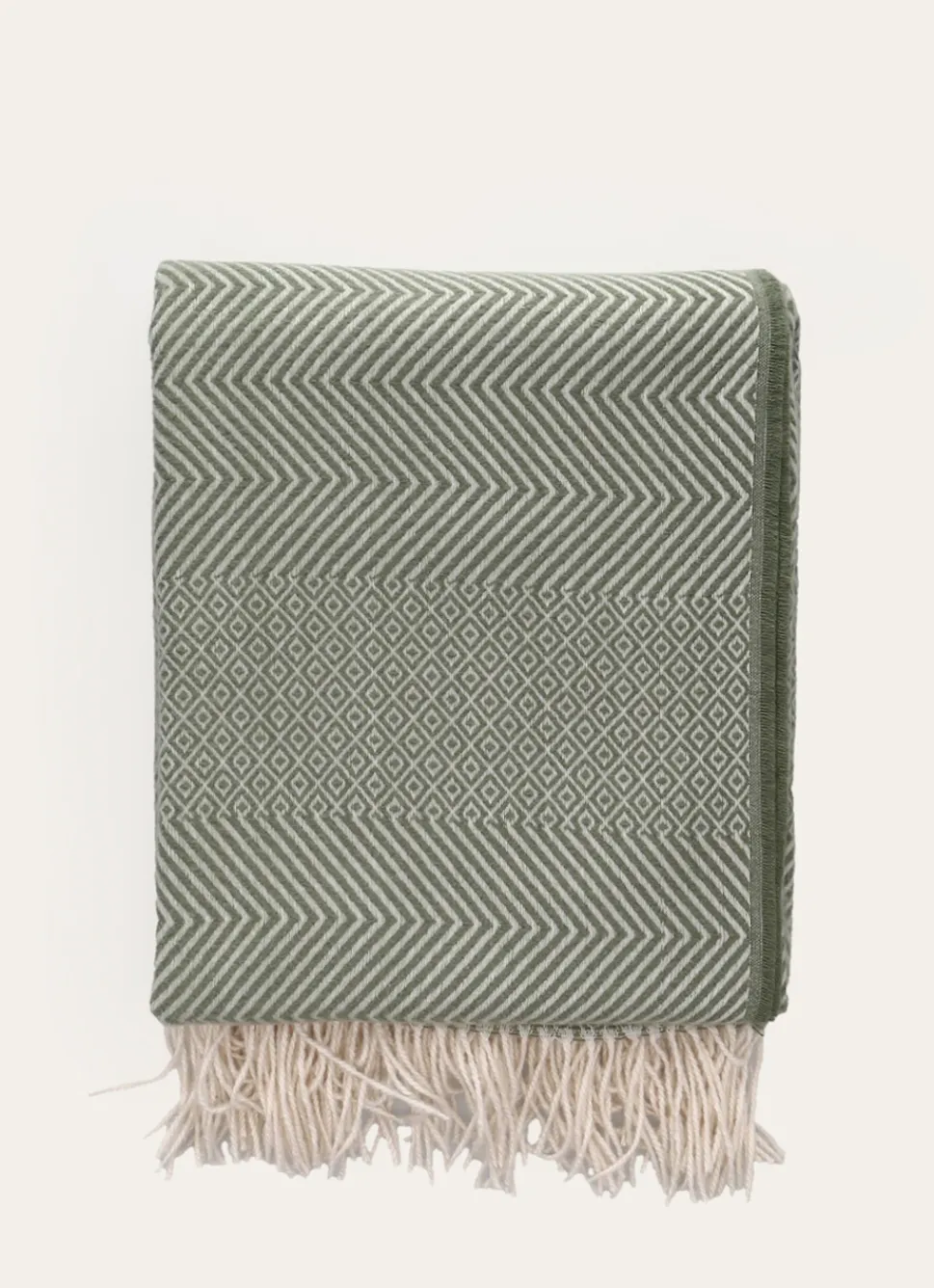 Sale Bouchara PLAID À MOTIFS JACQUARD MOSAÏQUES ET CHEVRONS MOSA VERT