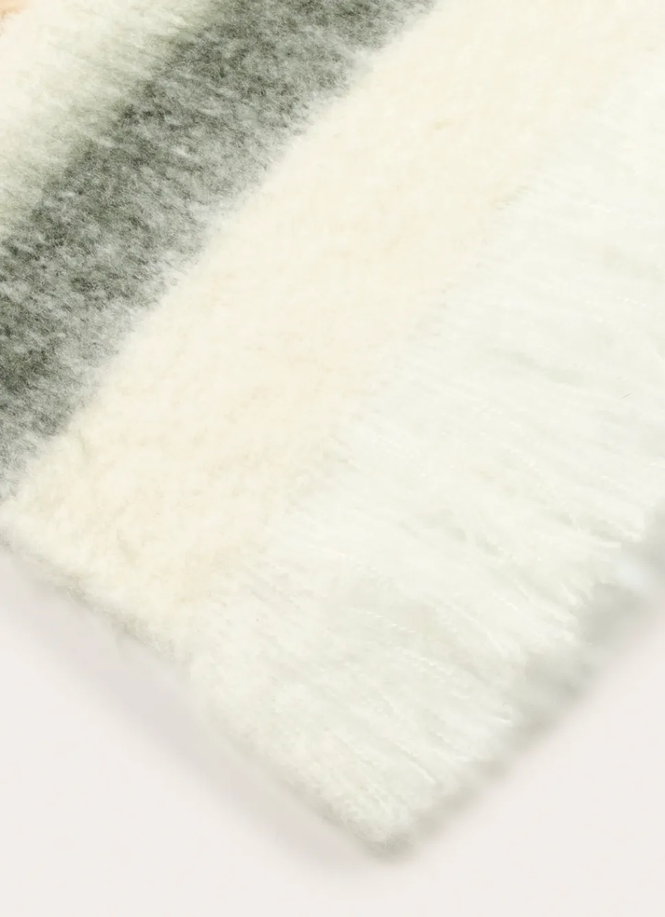 Online Bouchara PLAID À RAYURES EFFET MOHAIR ÉCRU