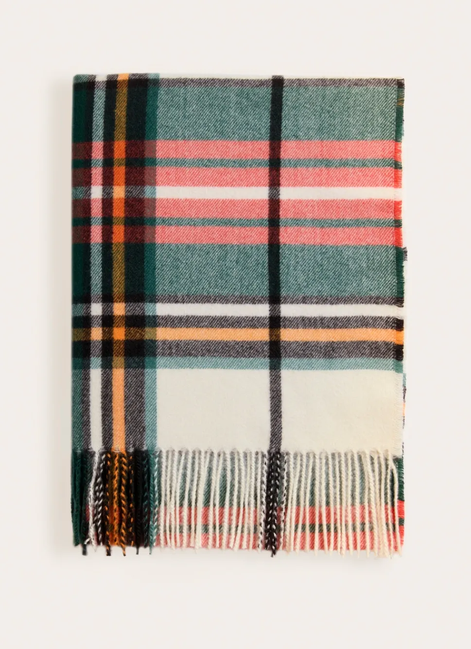 Hot Bouchara PLAID ÉCOSSAIS AVEC PORTE-PLAID IMITATION CUIR MULTICOLORE