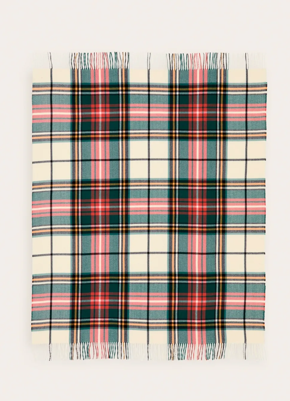 Hot Bouchara PLAID ÉCOSSAIS AVEC PORTE-PLAID IMITATION CUIR MULTICOLORE