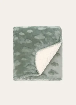 Clearance Bouchara PLAID DOUX À MOTIFS NUAGES vert