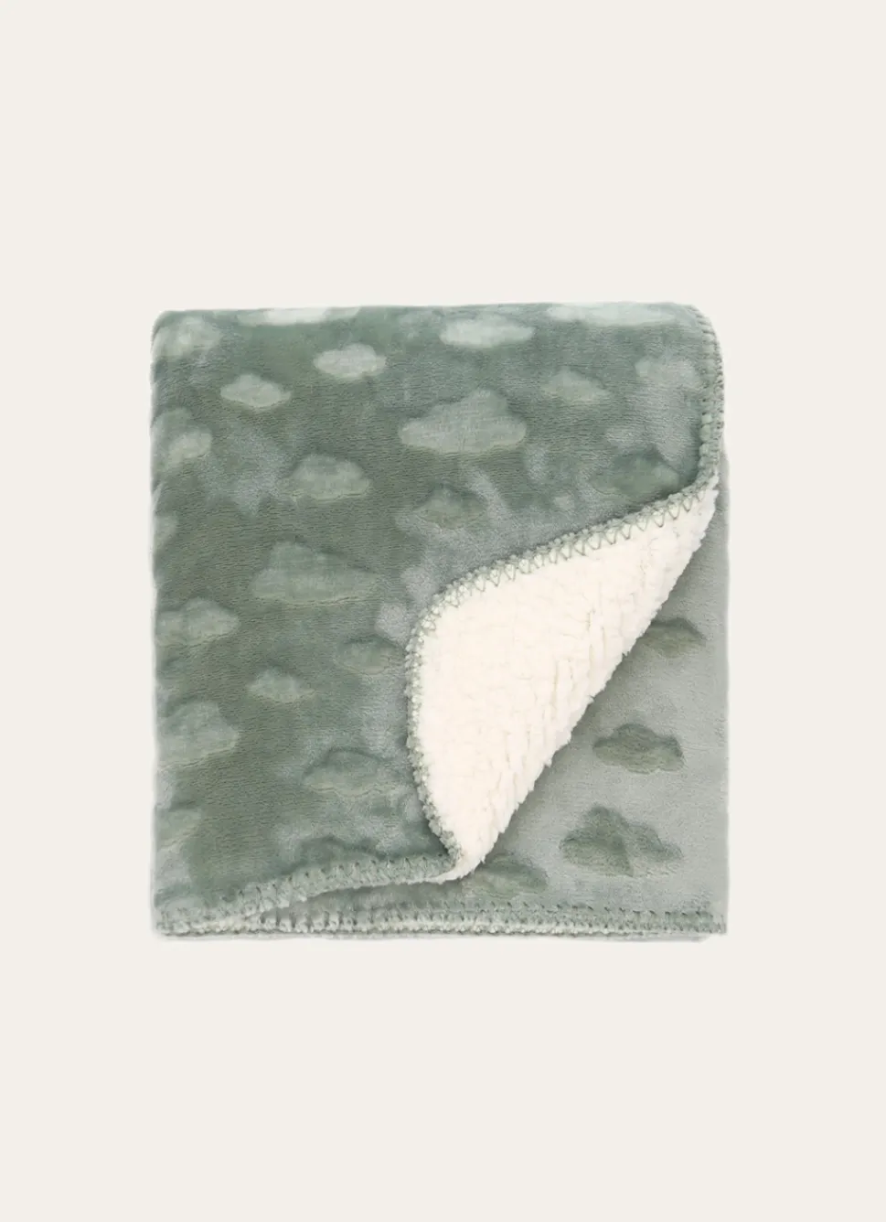 Clearance Bouchara PLAID DOUX À MOTIFS NUAGES vert