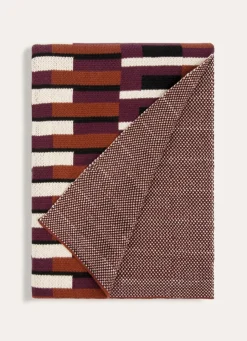 Sale Bouchara PLAID EN COTON EN MAILLE JACQUARD VIOLET