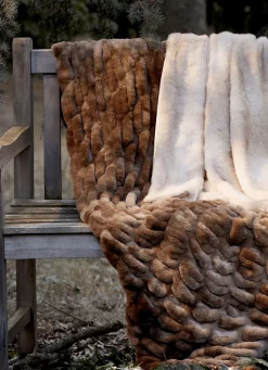 Bouchara PLAID EN FAUSSE FOURRURE À RELIEF ECRU