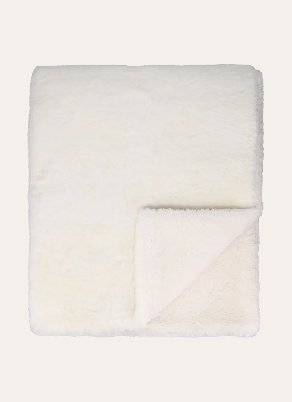 Clearance Bouchara PLAID EN FAUSSE FOURRURE DOUBLÉ SHERPA ECRU