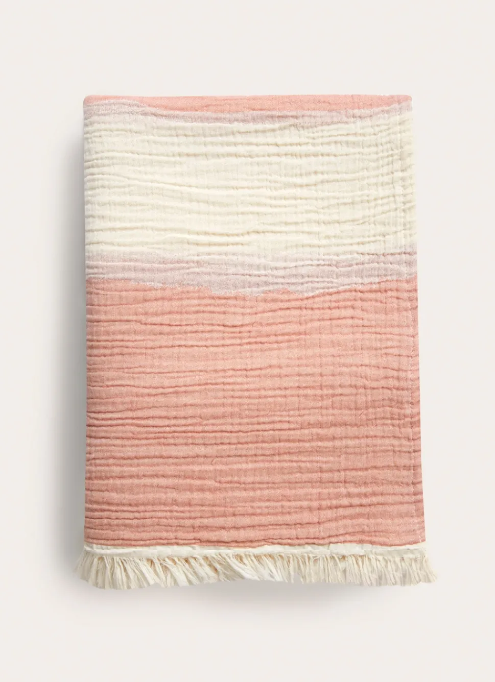 Online Bouchara PLAID EN GAZE DE COTON RAYÉ TERRACOTTA