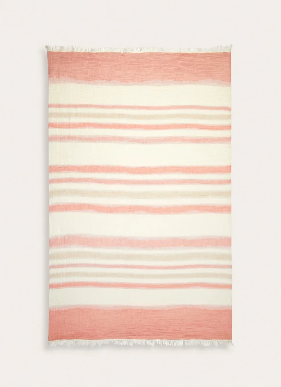 Online Bouchara PLAID EN GAZE DE COTON RAYÉ TERRACOTTA