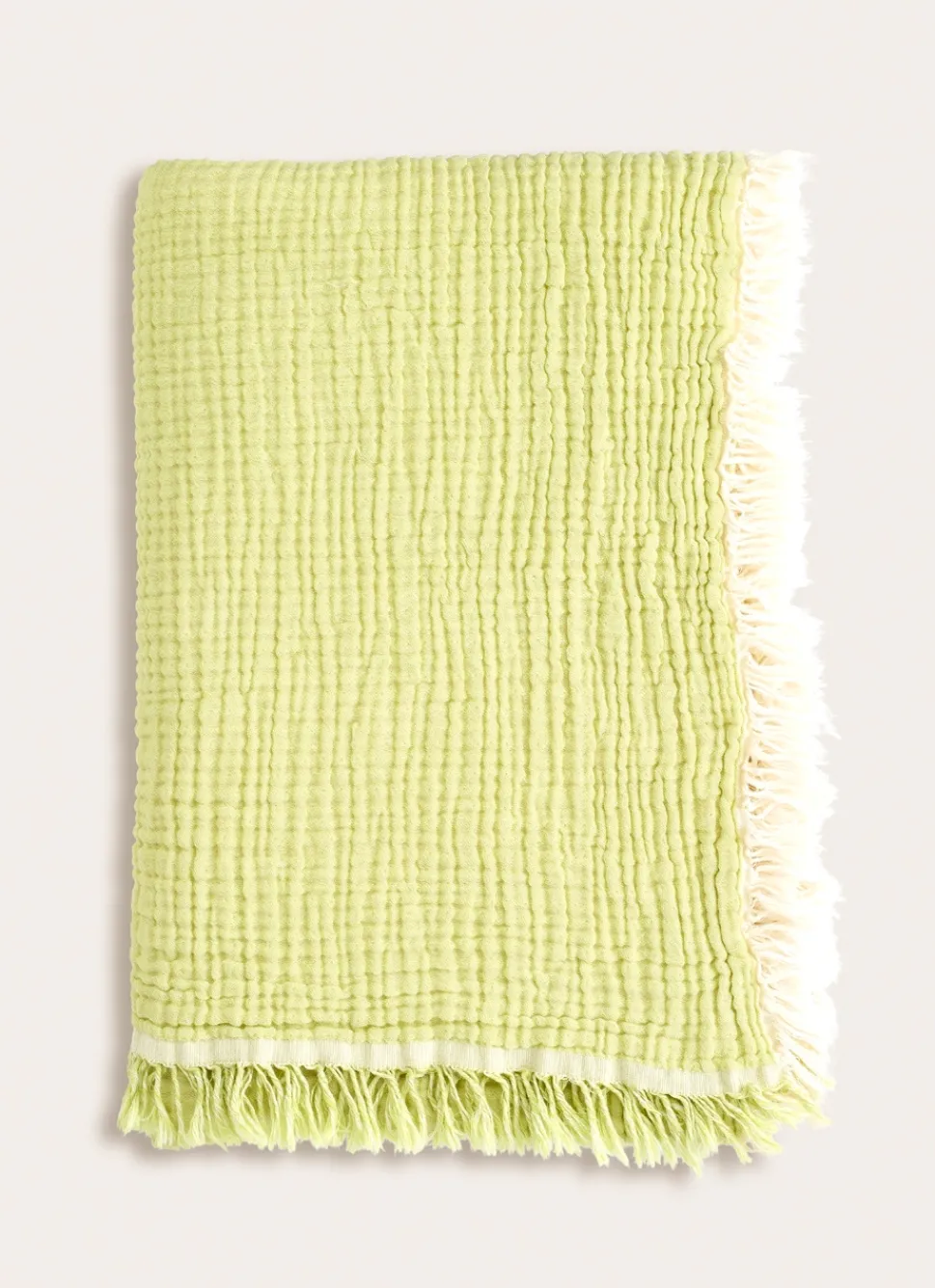 New Bouchara PLAID EN GAZE DE COTON VERT ANIS