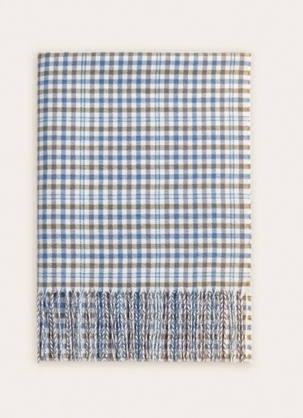 New Bouchara PLAID EN LAINAGE À CARREAUX TISSÉS BLEU