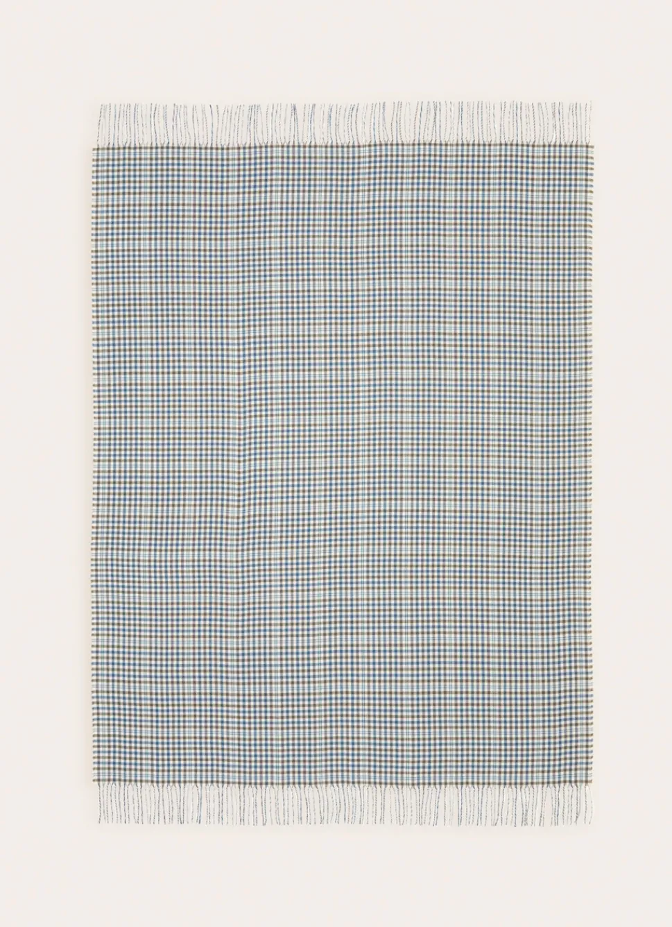 New Bouchara PLAID EN LAINAGE À CARREAUX TISSÉS BLEU