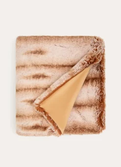 Online Bouchara PLAID FAUSSE FOURRURE GRIZZLY BRUN