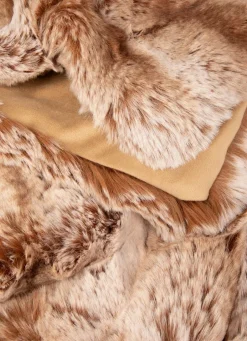 Online Bouchara PLAID FAUSSE FOURRURE GRIZZLY BRUN