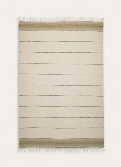 Clearance Bouchara PLAID LÉGER EN COTON ET LIN VERT