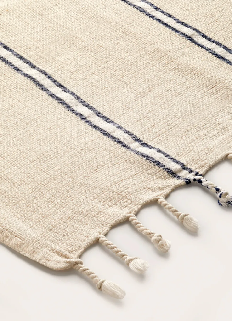 Best Bouchara PLAID LÉGER TISSÉ EN COTON ET LIN ENCRE