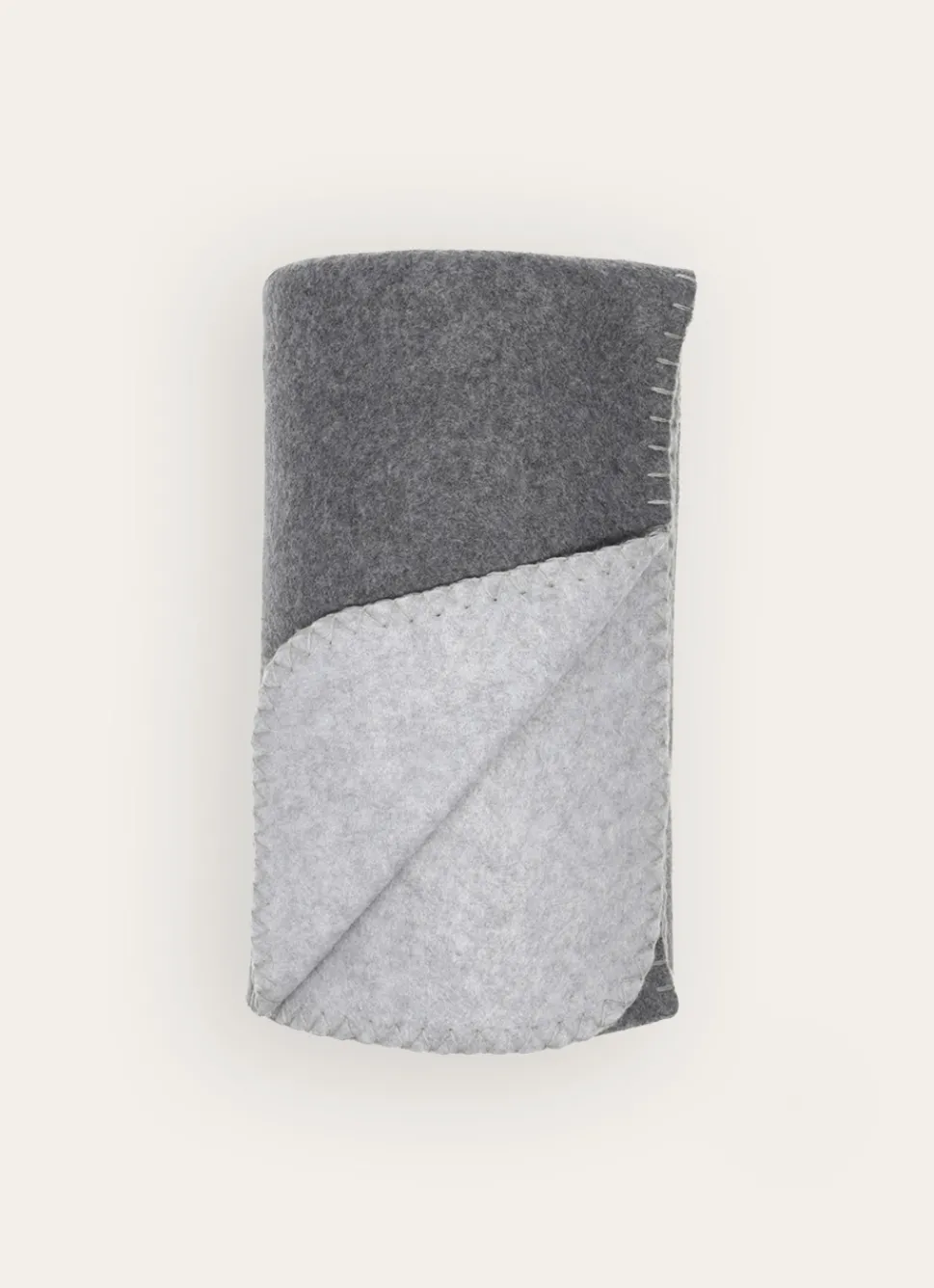 New Bouchara PLAID POLAIRE BICOLORE GRIS CLAIR