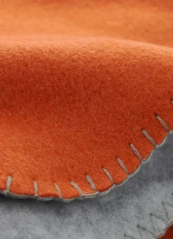 Hot Bouchara PLAID POLAIRE BICOLORE ORANGE