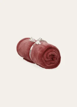 Clearance Bouchara PLAID POLAIRE UNI DOUX VIEUX ROSE