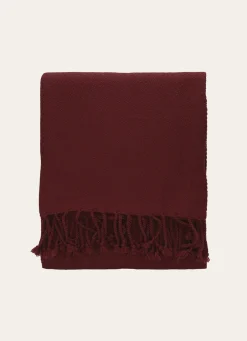 Online Bouchara PLAID TISSÉ 100% LAINE GRENAT