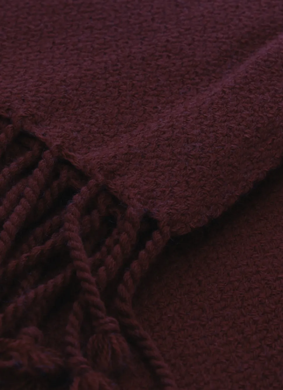 Online Bouchara PLAID TISSÉ 100% LAINE GRENAT