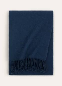 Discount Bouchara PLAID TISSÉ 100% LAINE MARINE