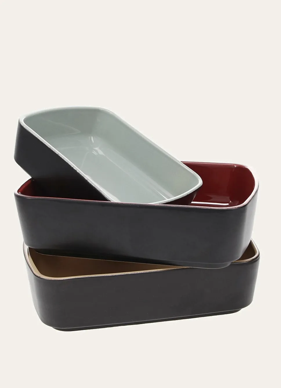 Outlet Bouchara PLAT À FOUR BICOLORE EN CÉRAMIQUE GRAND FORMAT ROUGE OPÉRA