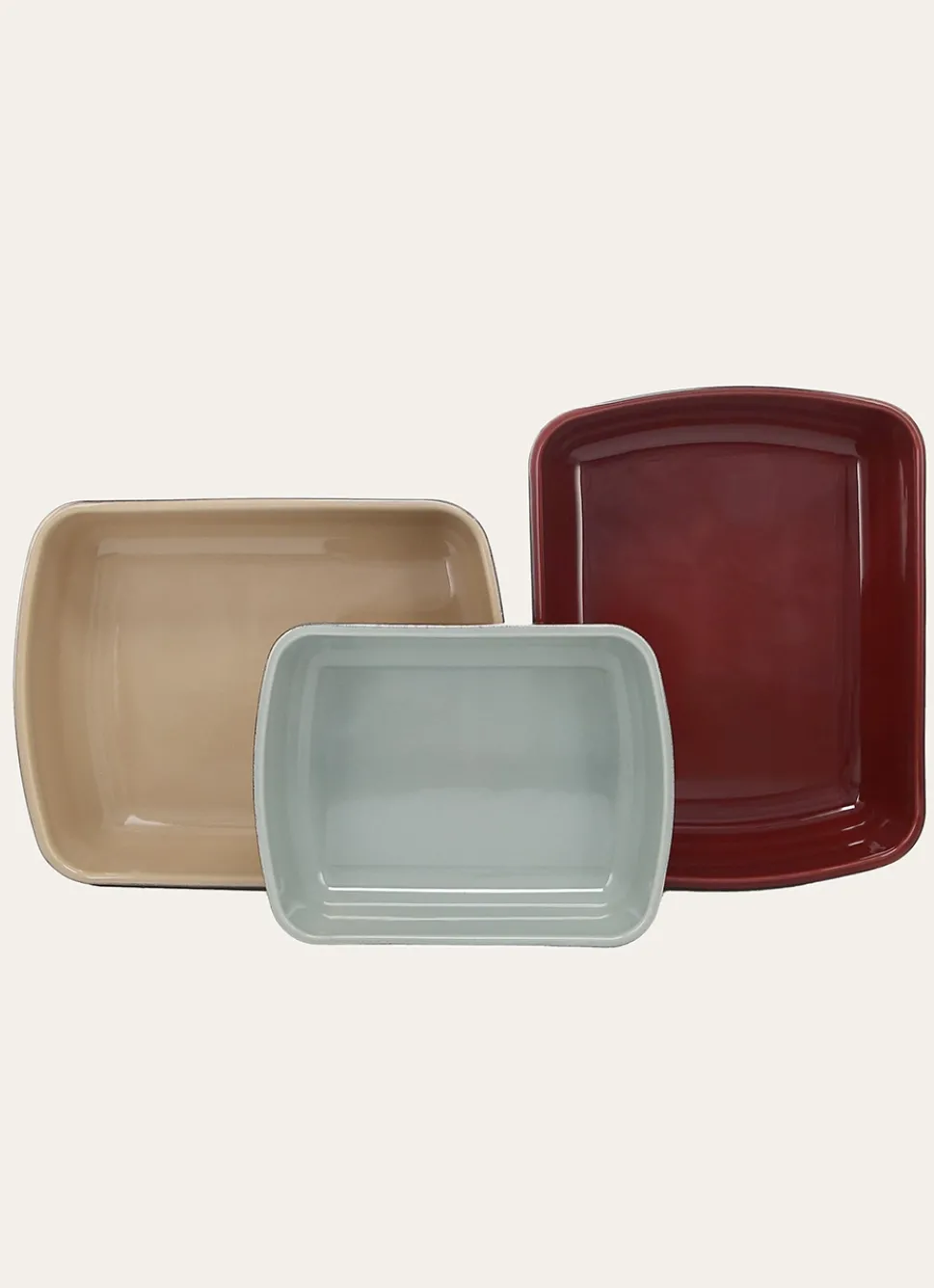 Best Bouchara PLAT À FOUR BICOLORE EN CÉRAMIQUE MOYEN FORMAT VERT LICHEN