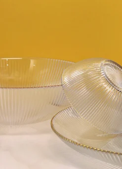 Sale Bouchara PLAT DE PRESENTATION EN VERRE ÉCLATANT TRANSPARENT