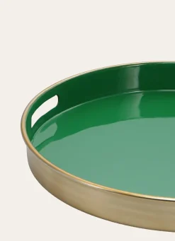 Bouchara PLATEAU ROND EN MÉTAL BROSSÉ PAON