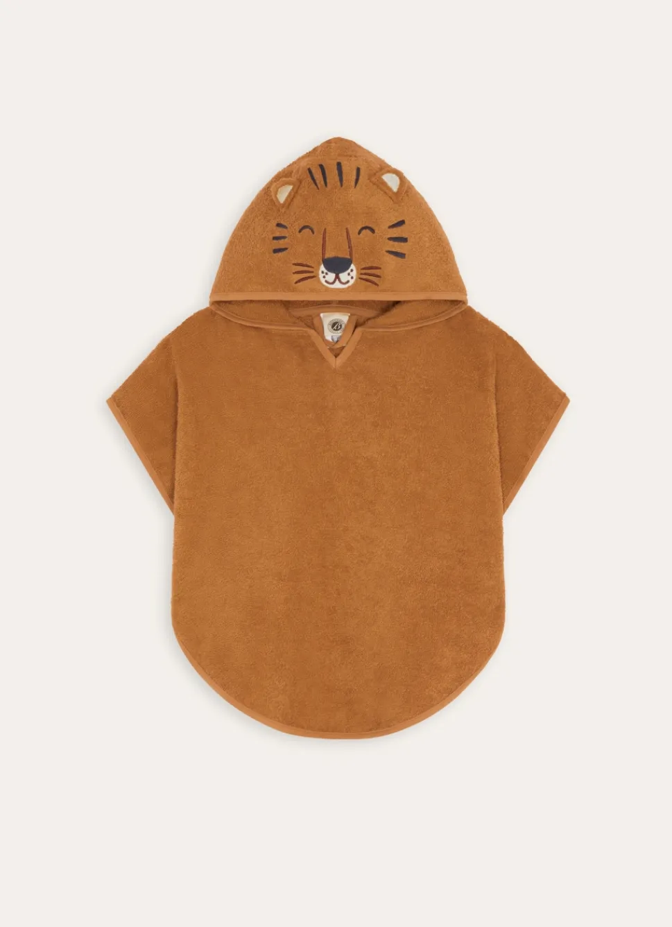 Sale Bouchara PONCHO DE BAIN EN ÉPONGE TËTE DE TIGRE BRODÉE OCRE