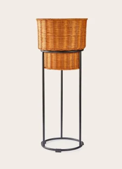 Discount Bouchara PORTE PLANTE EN ROTIN BEIGE