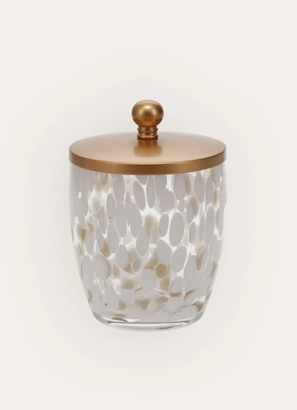 Discount Bouchara POT DE SALLE DE BAIN MODERNE EFFET TACHETÉ BLANC/DORE