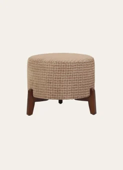 Online Bouchara POUF EN TISSU À 3 PIEDS ÉCRU / TABAC
