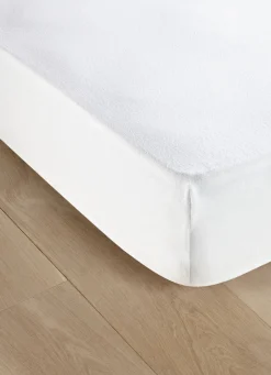 Discount Bouchara PROTÈGE-MATELAS EN COTON DOUBLE FACE BLANC