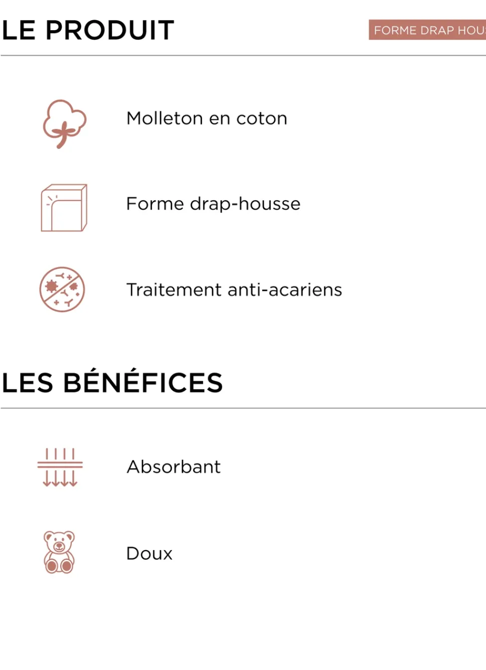 Discount Bouchara PROTÈGE-MATELAS EN COTON DOUBLE FACE BLANC