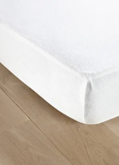 New Bouchara PROTÈGE-MATELAS FLANELLE DE COTON IMPERMÉABLE 130G BLANC